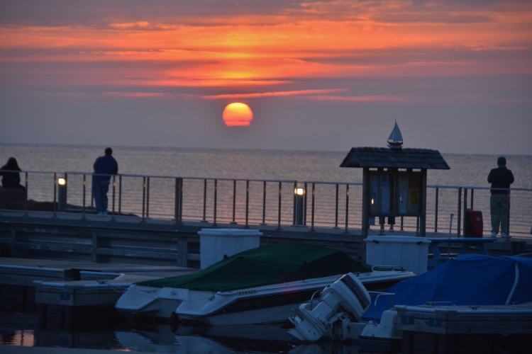 sunset over water